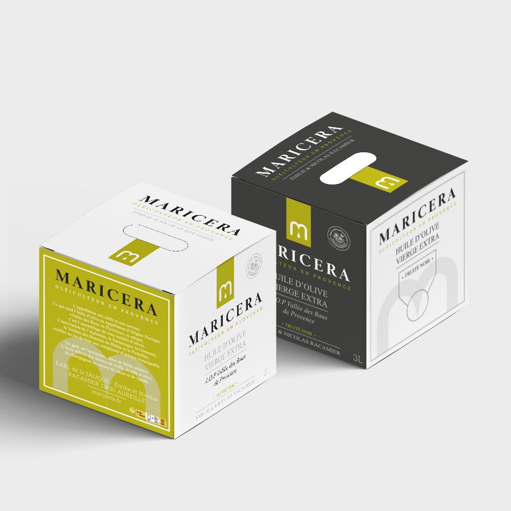 Declicexpro agence de communication globale - agence de webdesign - Création de cubis / bib pour Maricera - Aureille